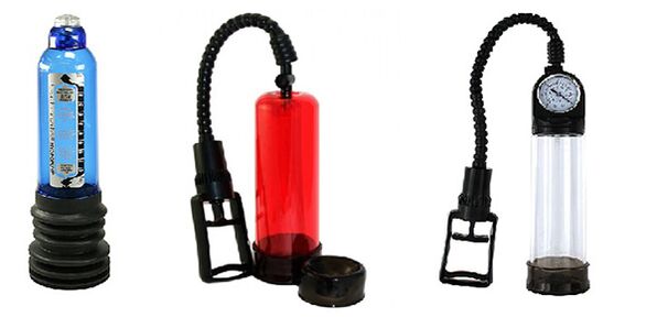 Diferentes tipos de bombas que aumentan o tamaño do pene